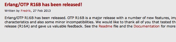 Lançamento da versão R16B